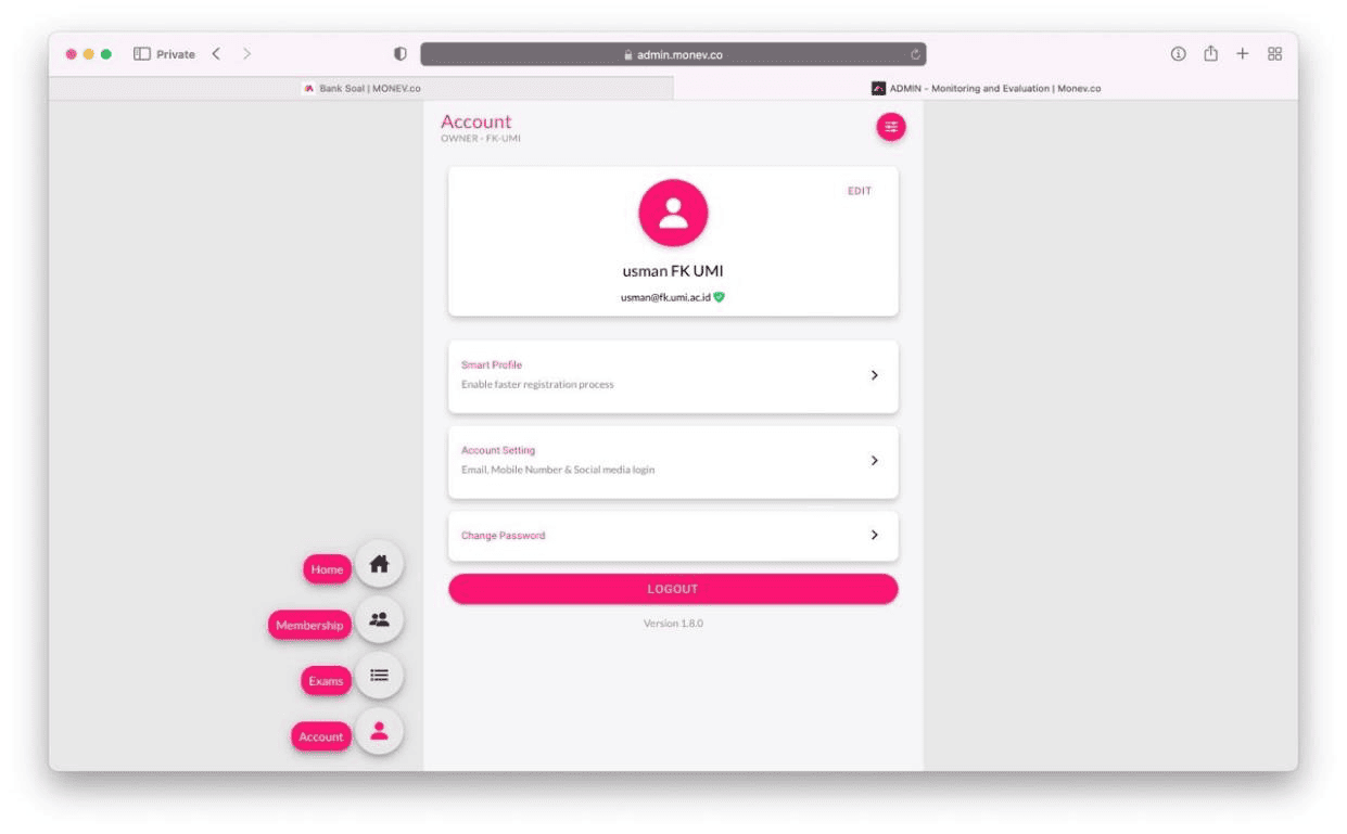 Monev Admin screenshot 1
